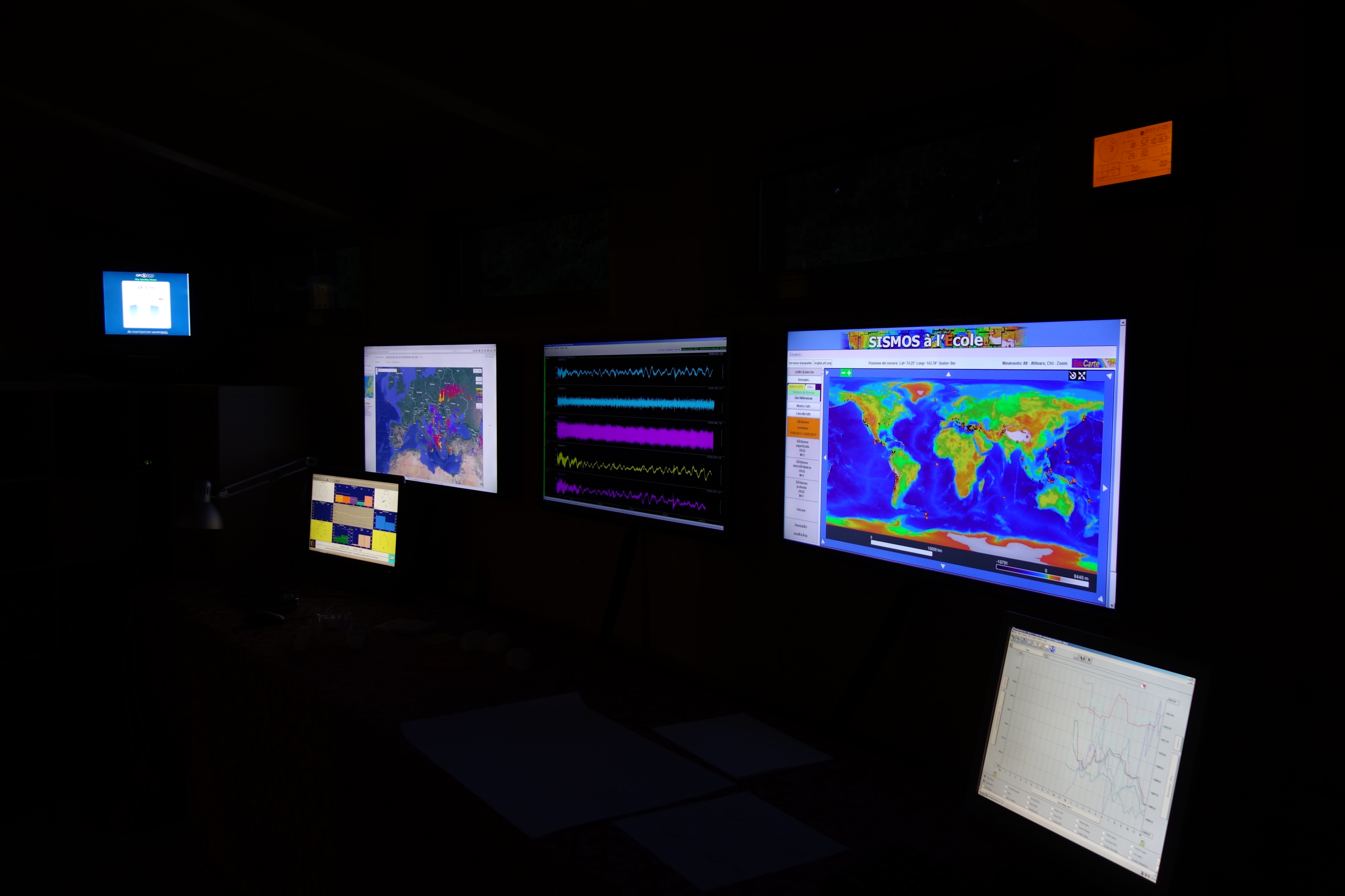 Sala monitor e centro di controllo e supervisione