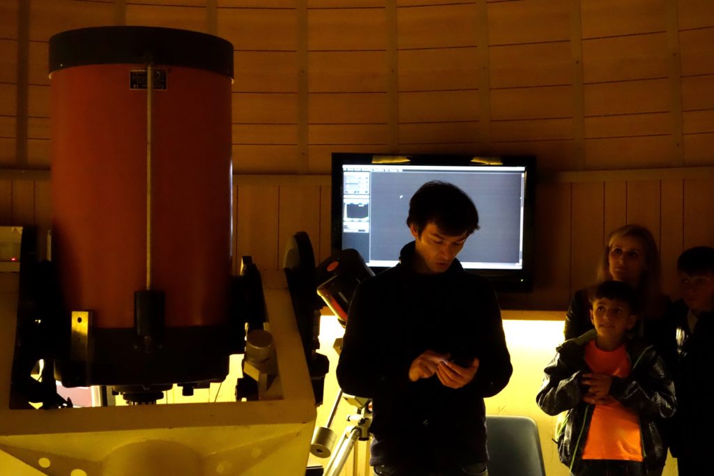 Damiano Trisciani in una visita pubblica in cupola