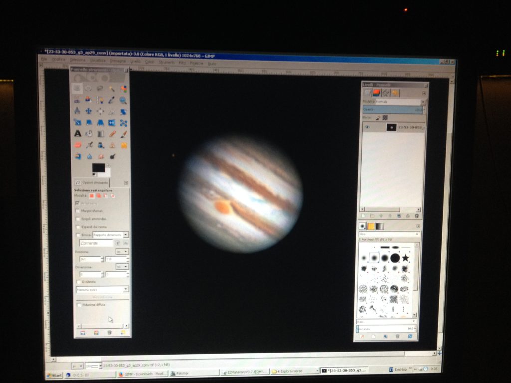 Giove in fase di elaborazione